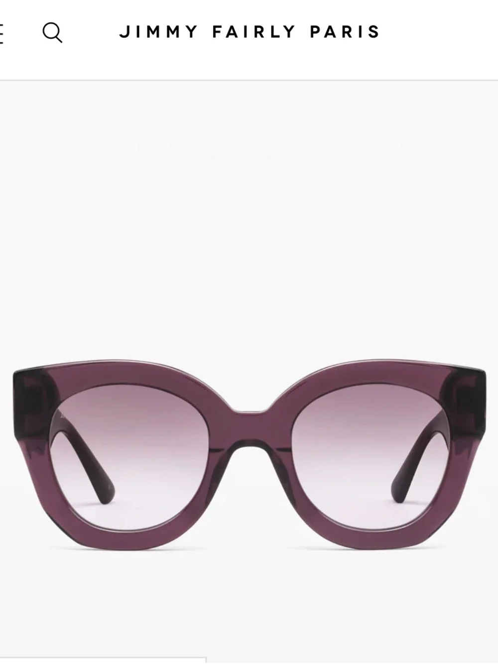 Jimmy Fairly Purple Cat-Eye Sunglasses. The Swirl Icons.